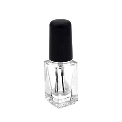 3ml Square Empty Nail Polish Bottle Small Vial Plastic Cap Brush